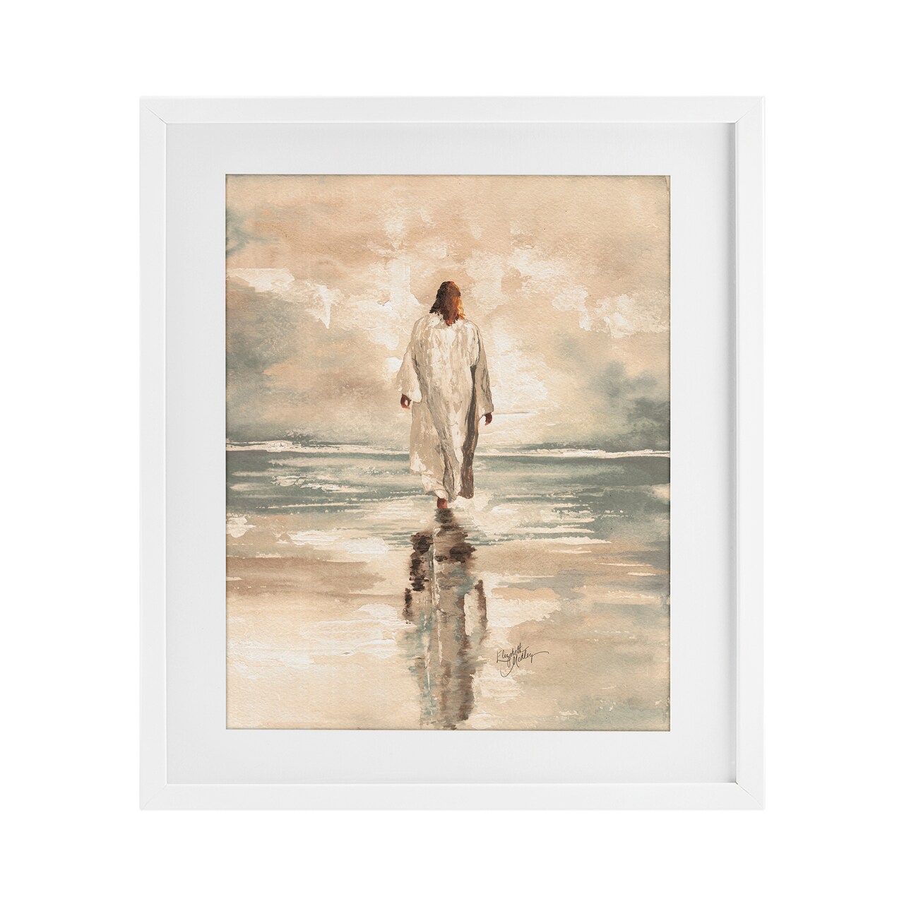 Stupell Industries Jesus Calms The Sea Framed Print Under Glass, design by Elizabeth Medley